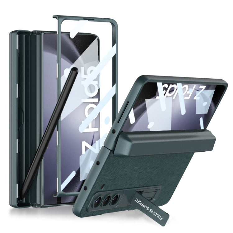 Samsung Galaxy Z Fold5 GKK Integrated Magnetic Flip Leather Phone Case with Pen Box(Green)