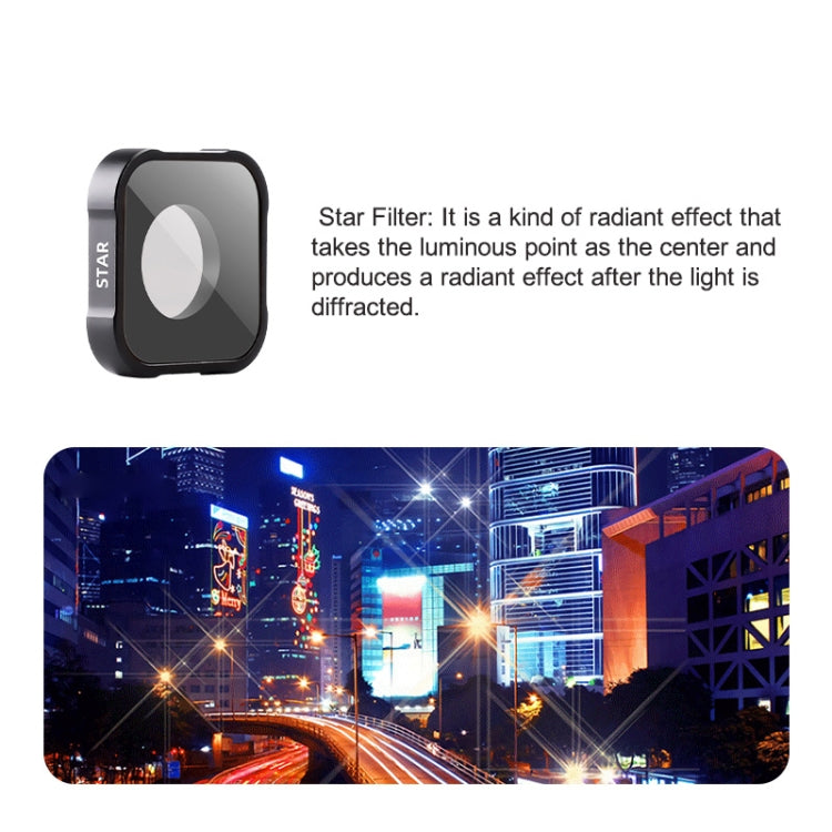 STAR Filter Action Camera Lens Filter for GoPro Hero11 Black / Hero11 Black mini / HERO10 Black / HERO9 Black