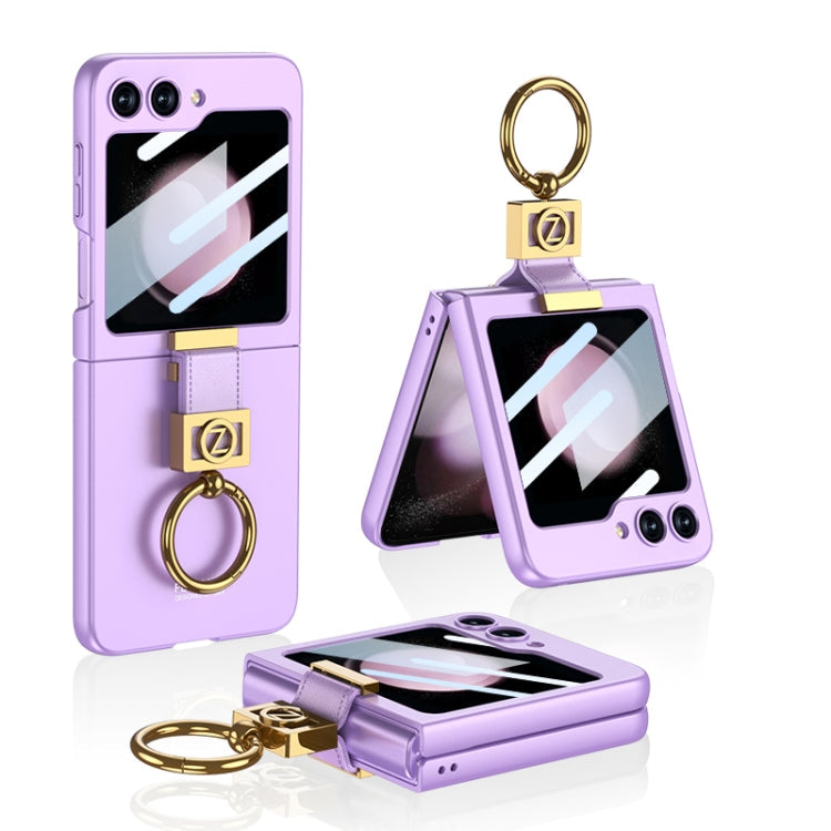 GKK Ultra-thin Z Ring Holder PC Phone Case for Samsung Galaxy Z Flip5 (Purple)