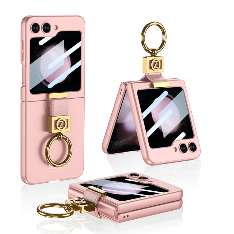 GKK Ultra-thin Pink Ring Holder Phone Case for Samsung Galaxy Z Flip5-G