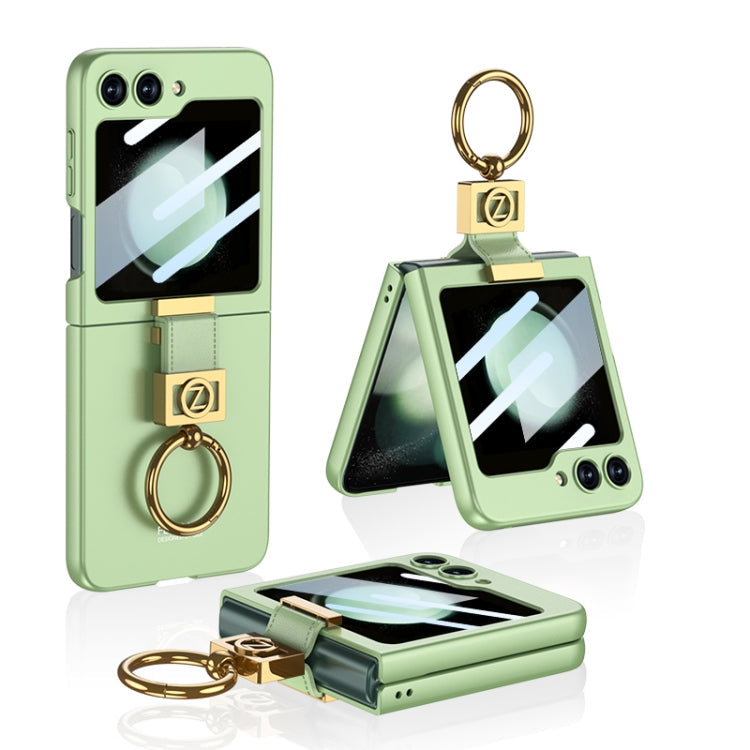 GKK Ultra-thin Z Ring Holder PC Phone Case for Samsung Galaxy Z Flip5 - Matcha Green