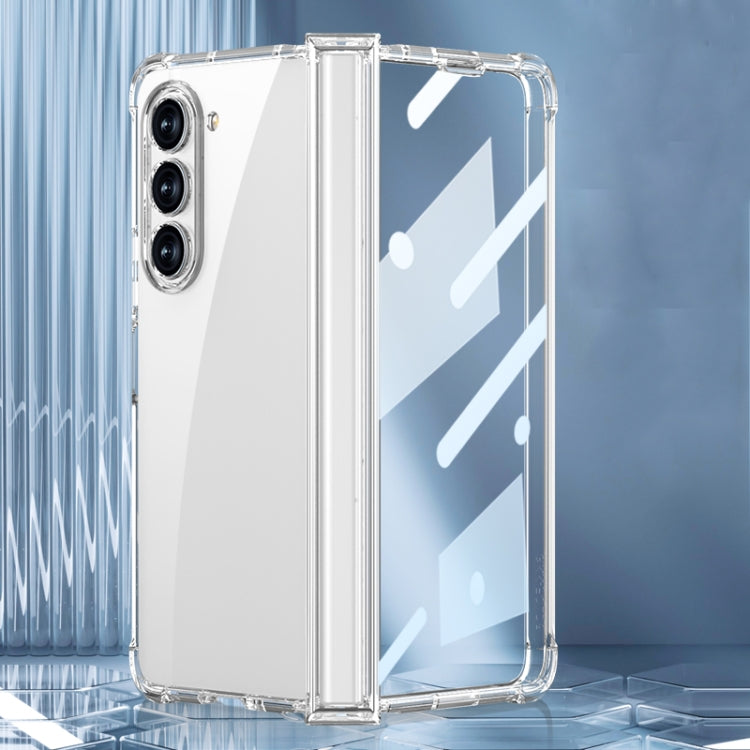 GKK Airbag Hinge Shockproof Phone Case for Samsung Galaxy Z Fold5 (Transparent)