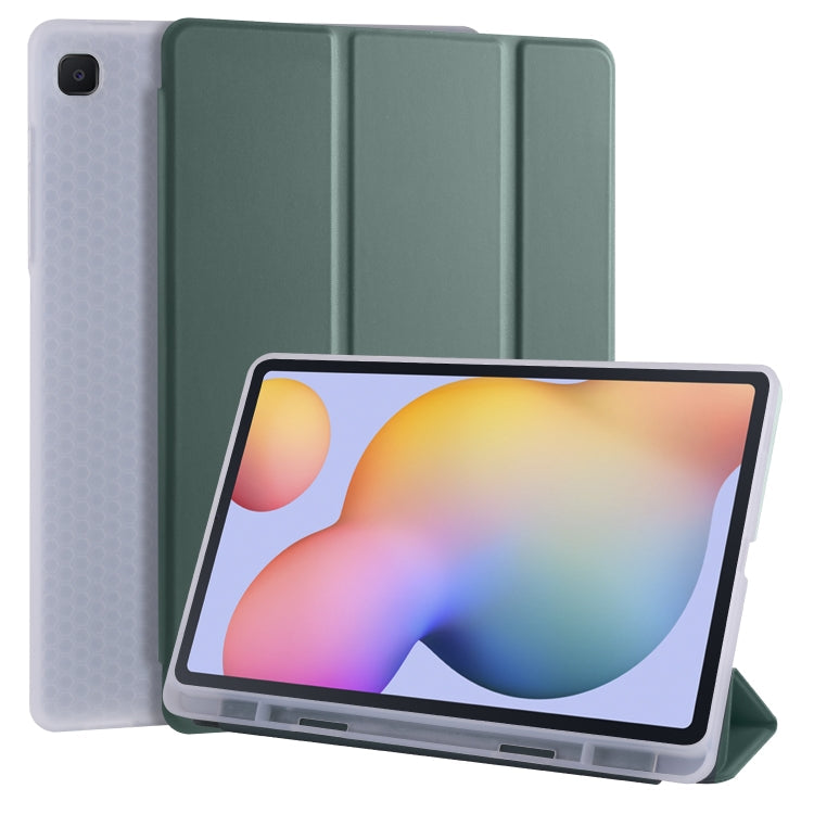 3-Folding Pine Green Case for Samsung Galaxy Tab S6 Lite P610 with Holder & Pen Slot