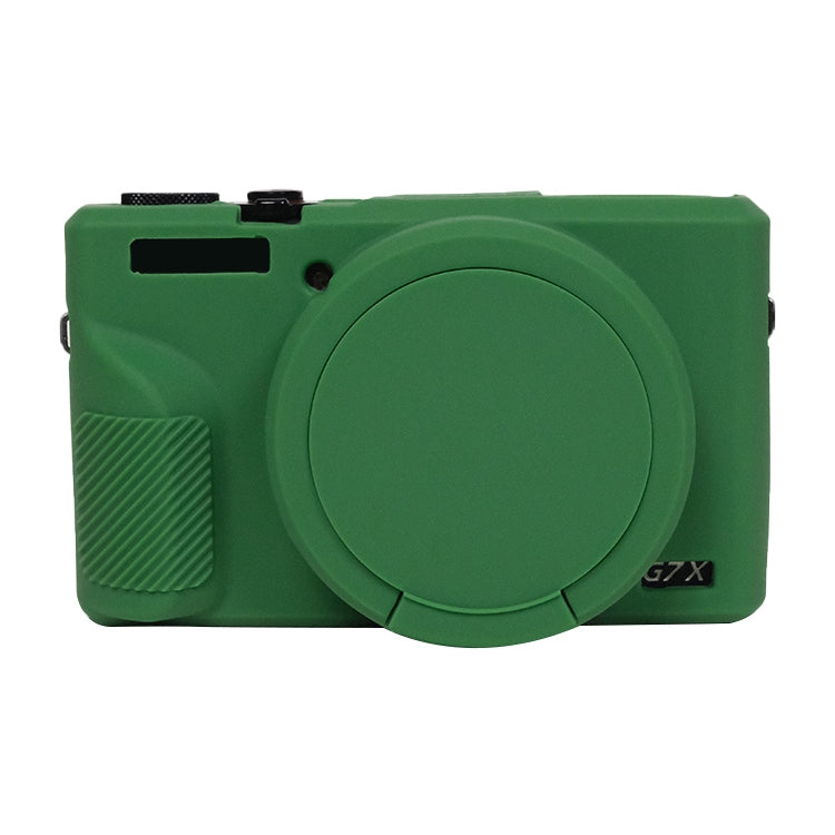 Silicone Protective Case with Lens Cover for Canon PowerShot G7 X Mark III (Green)