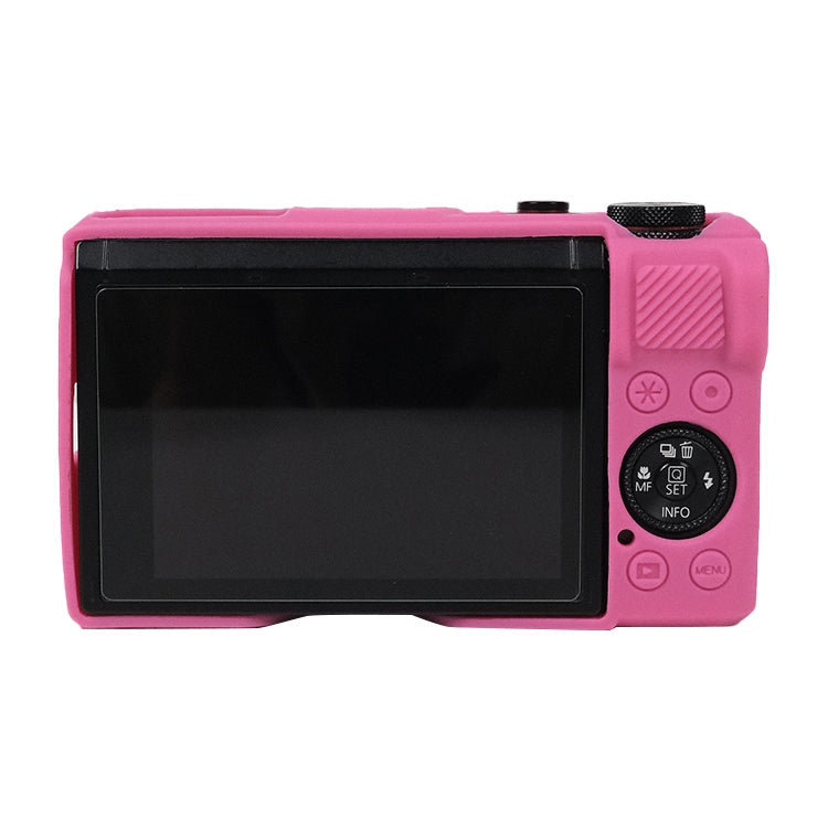 Silicone Protective Case with Lens Cover for Canon PowerShot G7 X Mark III (Rose Red)