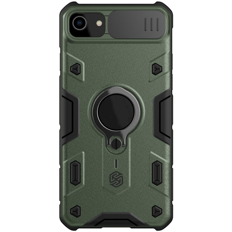 NILLKIN Shockproof CamShield Armor Protective Case with Invisible Ring Holder for iPhone SE 2022 / SE 2020 / 8 / 7 (Green)