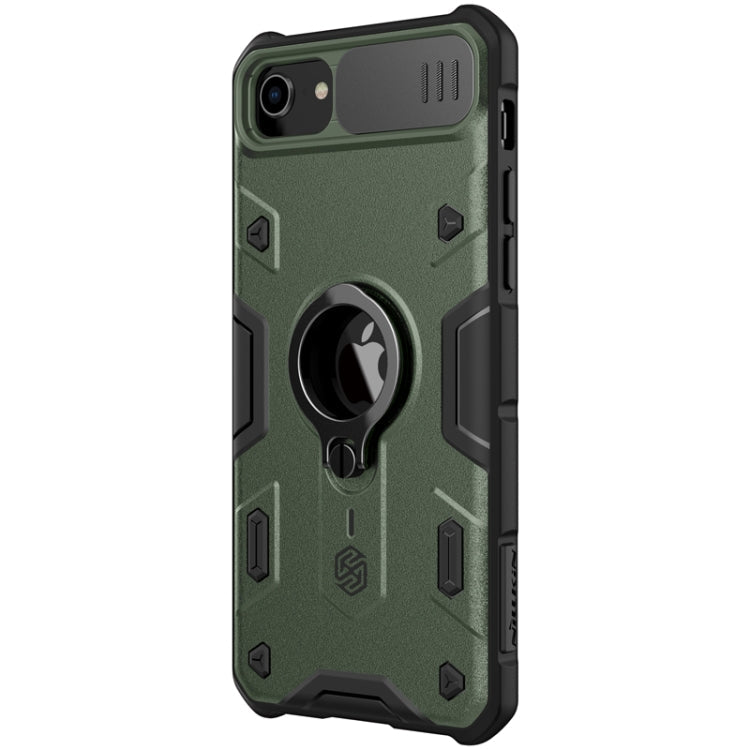 NILLKIN Shockproof CamShield Armor Protective Case with Invisible Ring Holder for iPhone SE 2022 / SE 2020 / 8 / 7 (Green)