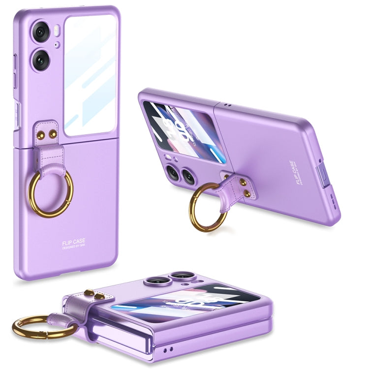 OPPO Find N2 GKK Ultra-thin Full Coverage Phone Case with Ring Holder (Purple)