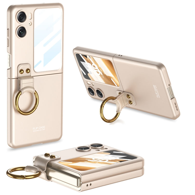 OPPO Find N2 Flip GKK Ultra-thin Phone Case with Ring Holder (Gold)