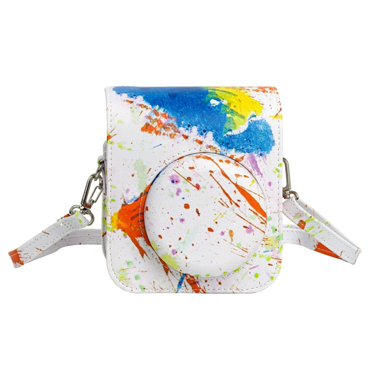Splash Ink Watercolor Leather Camera Bag for Fujifilm Instax Mini 12