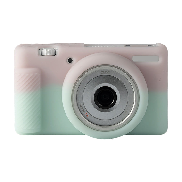 Soft Silicone Protective Case for Sony ZV-1F / ZV1 M2 (Jello Pink Green)