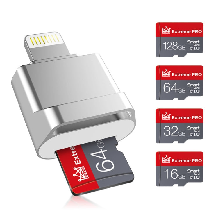 Silver MicroDrive 8pin To TF Card Adapter for iPhone & iPad