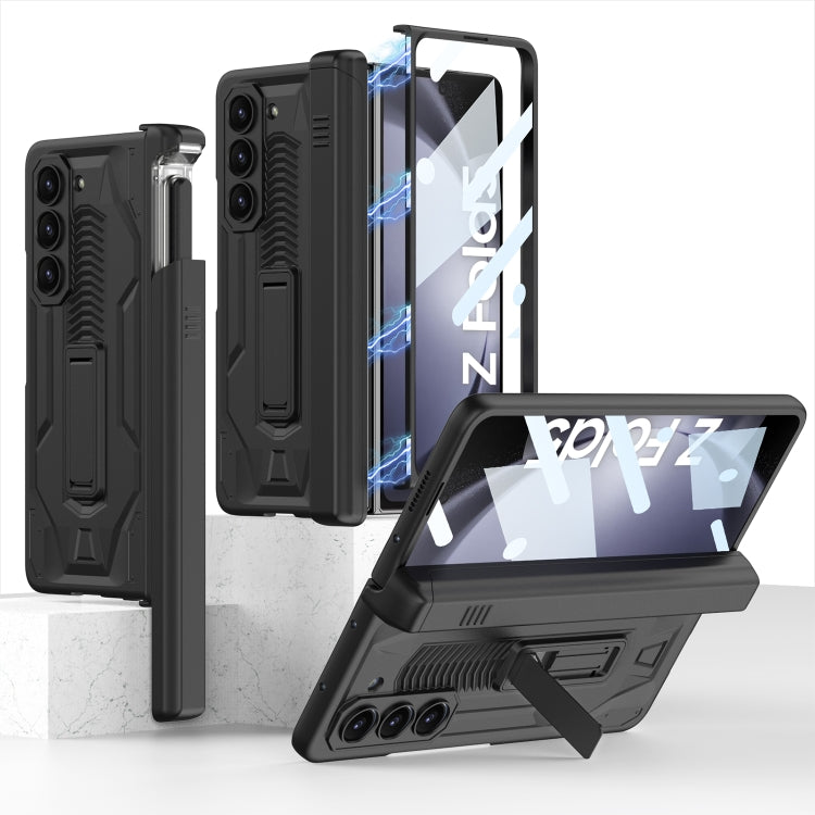 GKK Integrated Folding Battle Shell PC Phone Case for Samsung Galaxy Z Fold5 with Pen Box (Black)