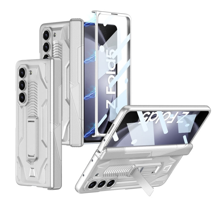 GKK Integrated Magnetic Armor Flip Phone Case for Samsung Galaxy Z Fold5 (Silver)
