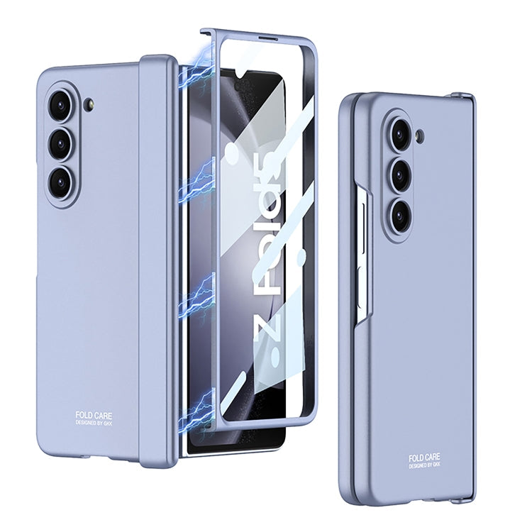 GKK Integrated Magnetic Folding Hinge All-inclusive Phone Case for Samsung Galaxy Z Fold5 (Light Blue)