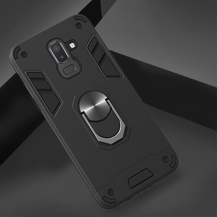 Samsung Galaxy J8 (2018) 2 in 1 Armour Series Protective Case with Ring Holder - Black