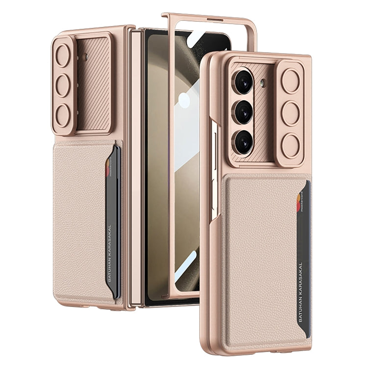 GKK Ultra-thin Sliding Window Folding Phone Case for Samsung Galaxy Z Fold5 with Card Holder