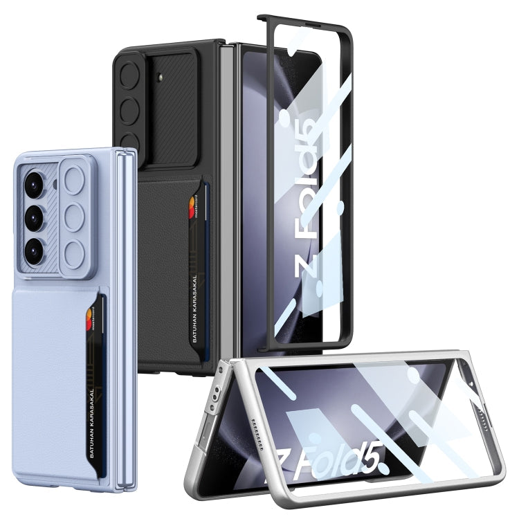 GKK Ultra-thin Sliding Window Folding Phone Case for Samsung Galaxy Z Fold5 with Card Holder