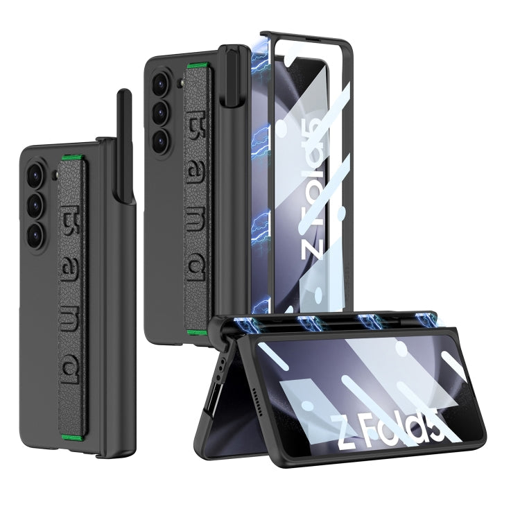 Samsung Galaxy Z Fold5 GKK Phone Case with Wrist Strap & Pen Holder (Black)