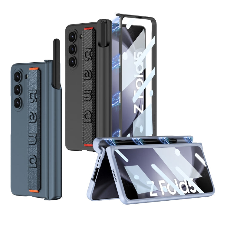 Samsung Galaxy Z Fold5 GKK Phone Case with Wrist Strap & Pen Holder (Black)