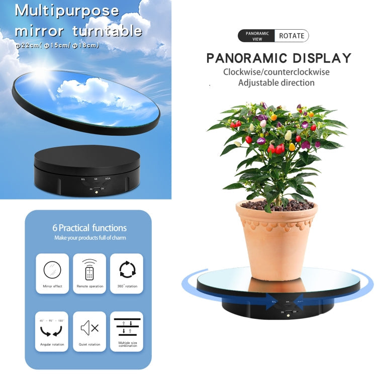 Electric Rotating Display Stand with Remote Control - 22cm White