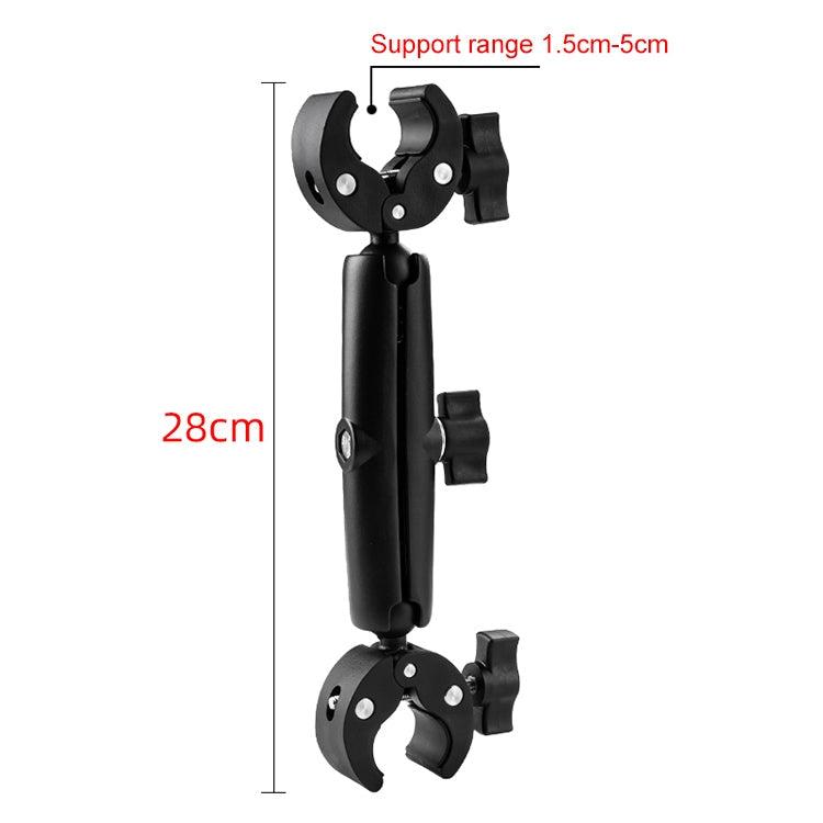 Versatile Motorcycle Handlebar Mount for Dual-Headed Camera and Phone Integration