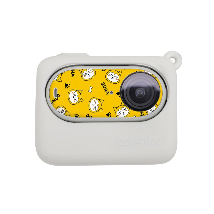 Sunnylife White Silicone Case and Stickers for Insta360 GO 3 with Neck Strap