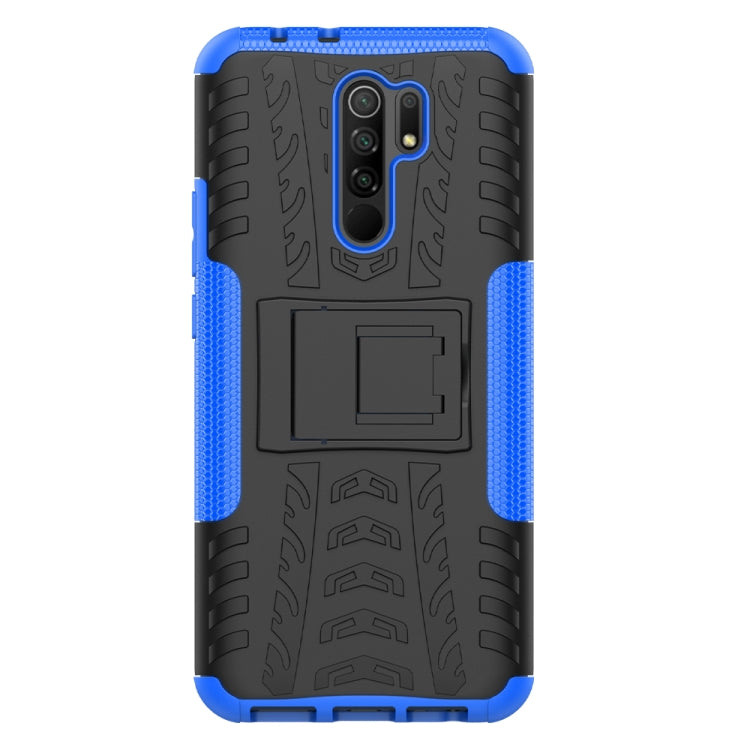 Blue Shockproof Protective Case with Holder for Xiaomi Redmi 9