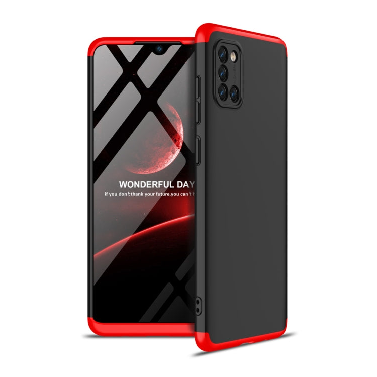 Samsung Galaxy A31 GKK Three Stage Splicing Full Coverage PC Protective Case - Black/Red