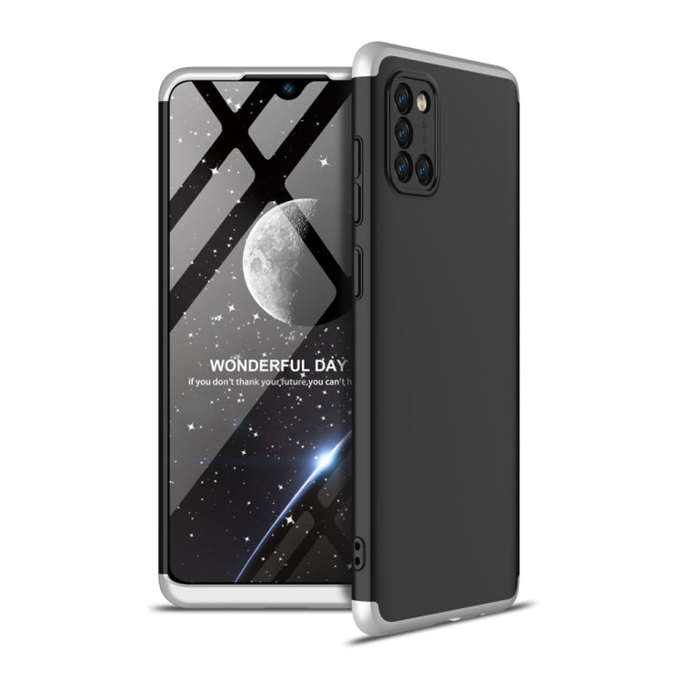 GKK Black Silver Three Stage Splicing Full Coverage PC Protective Case for Samsung Galaxy A31