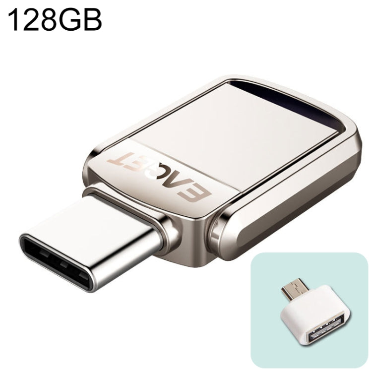 EAGET 128G USB 3.1 + Type-C Twister Flash Drive with Micro USB OTG Adapter