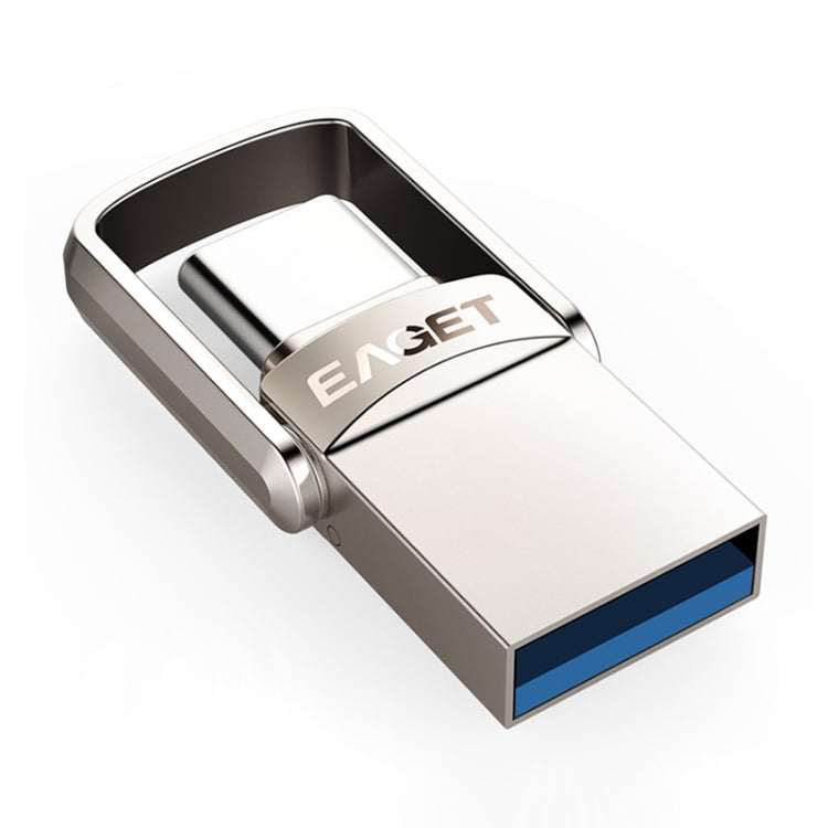 EAGET 128GB USB 3.1 + USB-C Metal Twister Flash Drive with Micro USB Adapter & Lanyard