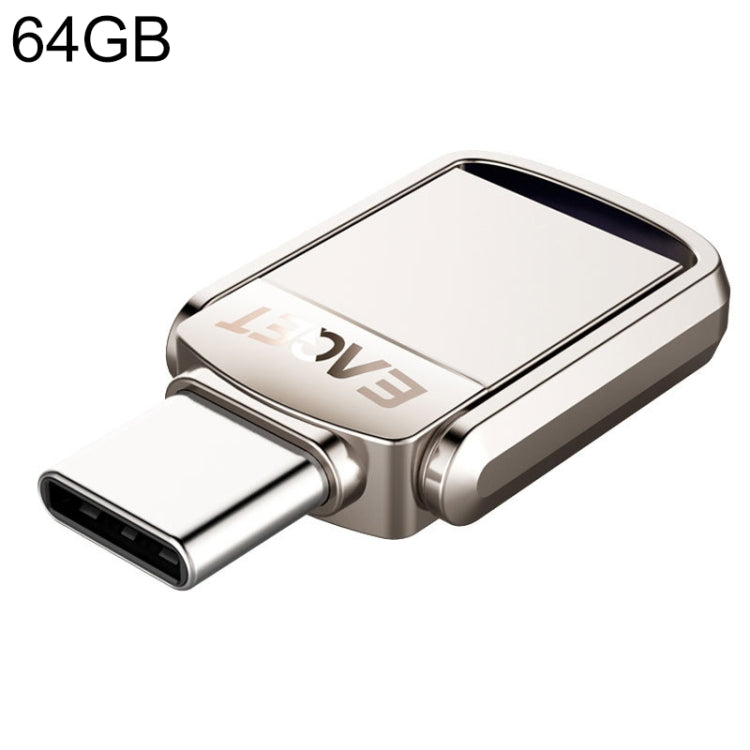 EAGET 64G USB 3.1 + USB-C Metal Twister Flash Drive