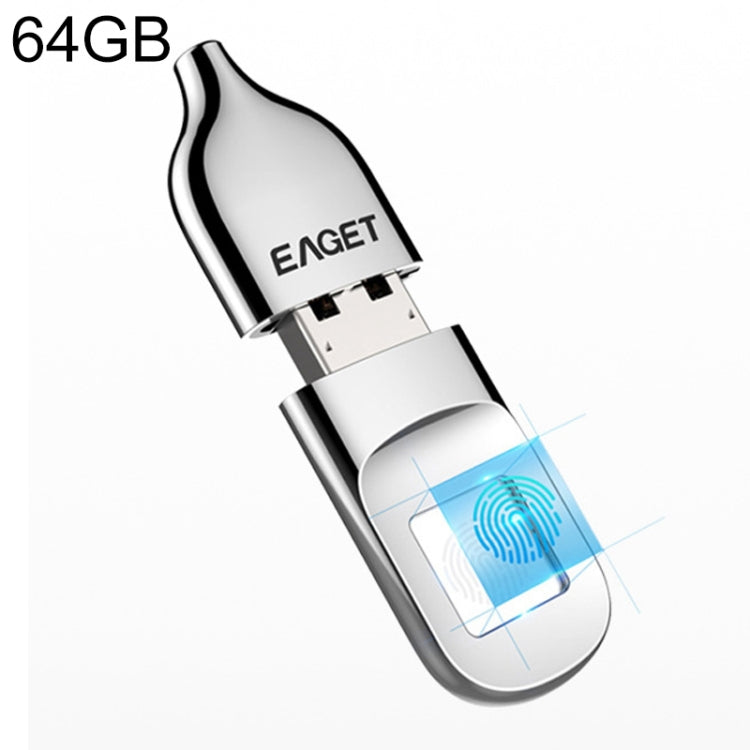 EAGET FU5 64G USB 2.0 Metal Flash Drive with Fingerprint Security