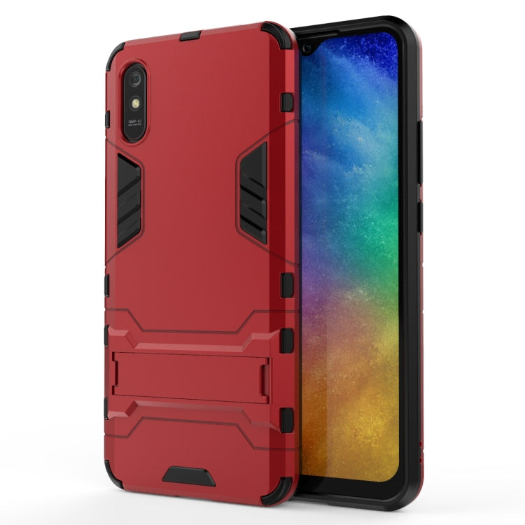 Red Shockproof Protective Case with Holder for Xiaomi Redmi 9A