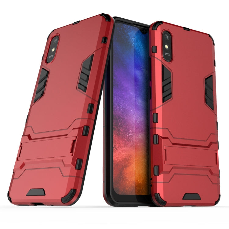 Red Shockproof Protective Case with Holder for Xiaomi Redmi 9A