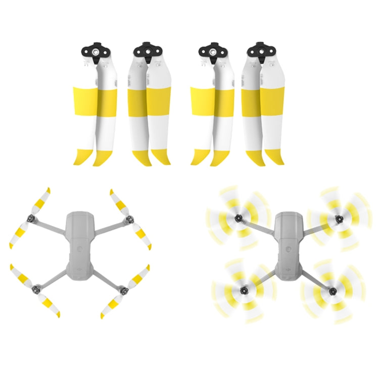 Sunnylife 7238F-2C Low Noise Quick-release Propeller Set for DJI Mavic Air 2 (Yellow White, 2 Pairs)