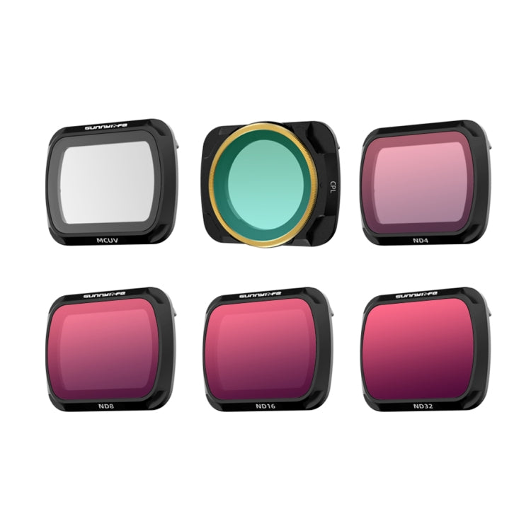 Sunnylife 6 In 1 Lens Filter for DJI Mavic Air 2 - MCUV+CPL+ND4+ND8+ND16+ND32 Coating Film Filter