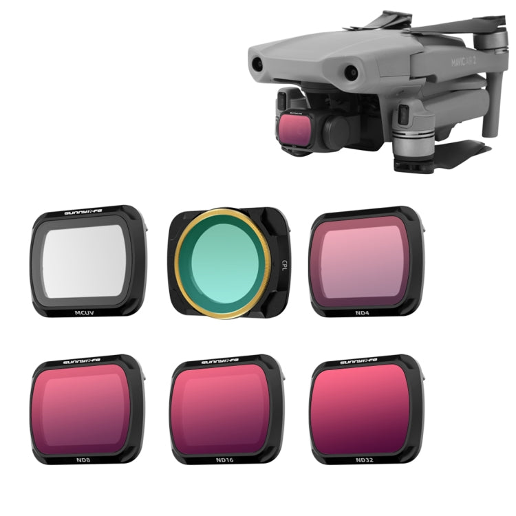 Sunnylife 6 In 1 Lens Filter for DJI Mavic Air 2 - MCUV+CPL+ND4+ND8+ND16+ND32 Coating Film Filter