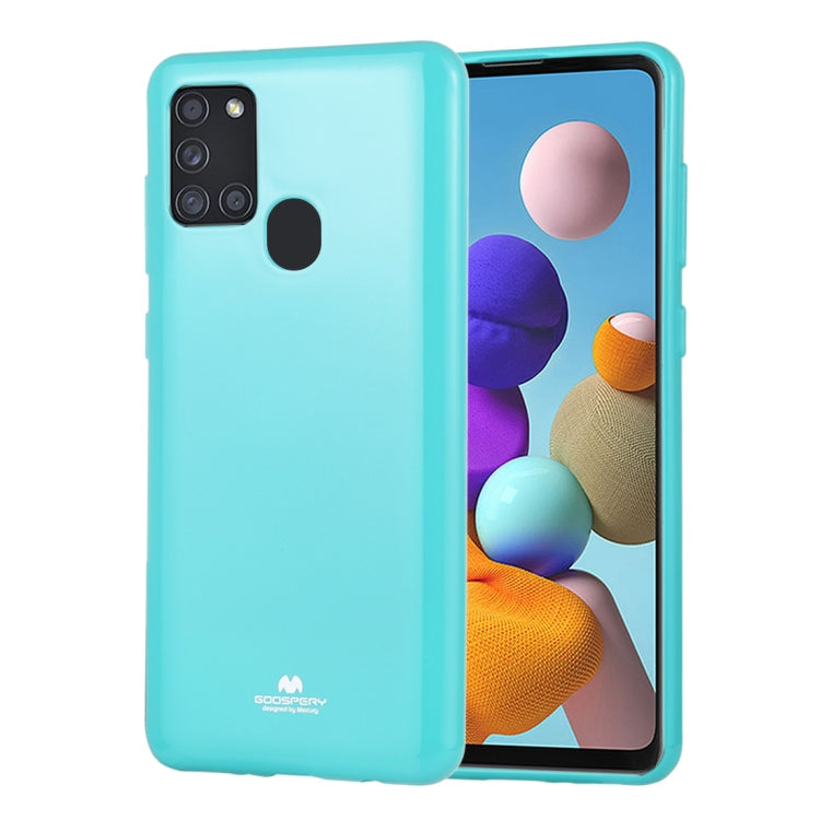 GOOSPERY JELLY Full Coverage Soft Case for Samsung Galaxy A21s (Mint Green)