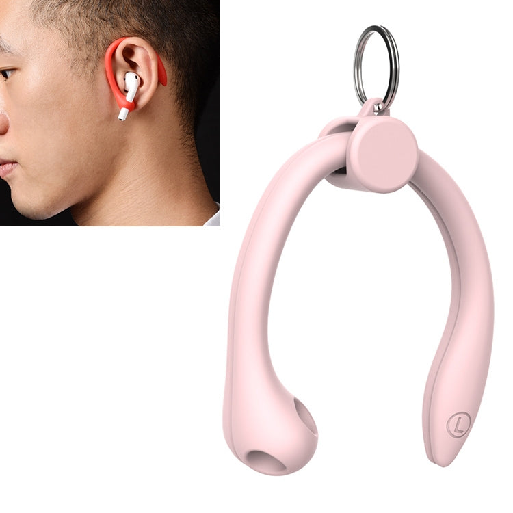 Silicone Anti-lost Lanyard Ear Hook for AirPods and Huawei FreeBuds 3 - Pink