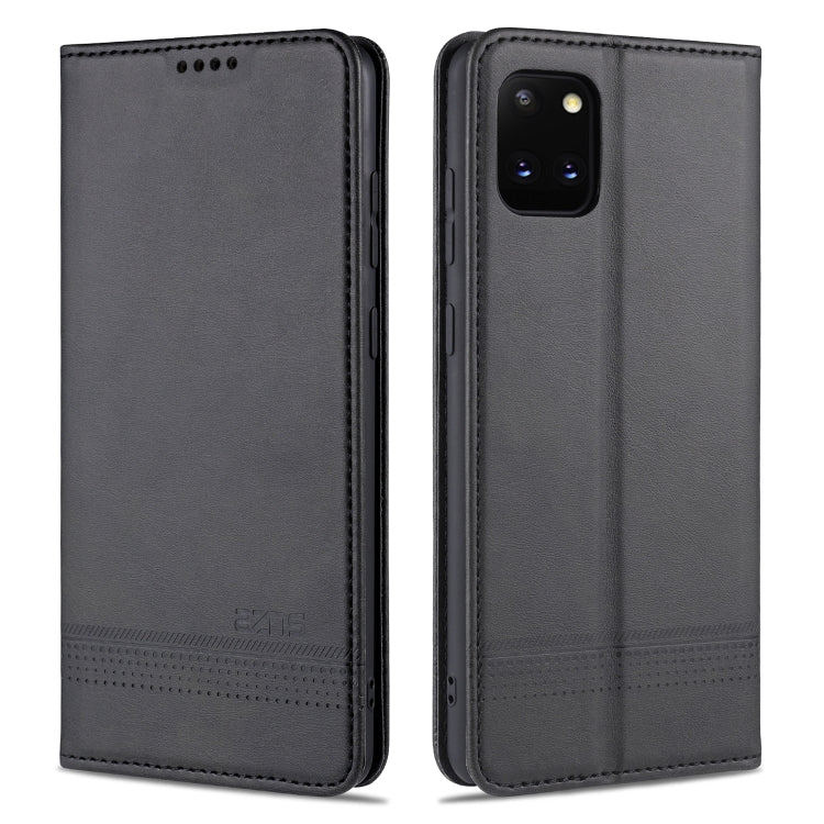 Samsung Galaxy Note 10 Lite Black Leather Case with Card Slots & Holder