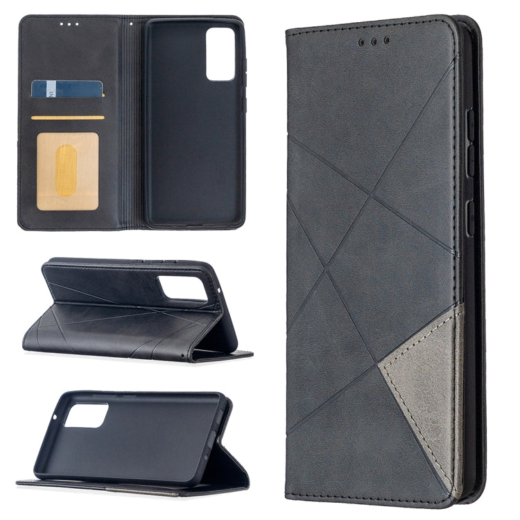 Samsung Galaxy S20 FE 5G Rhombus Texture Leather Case with Card Slots