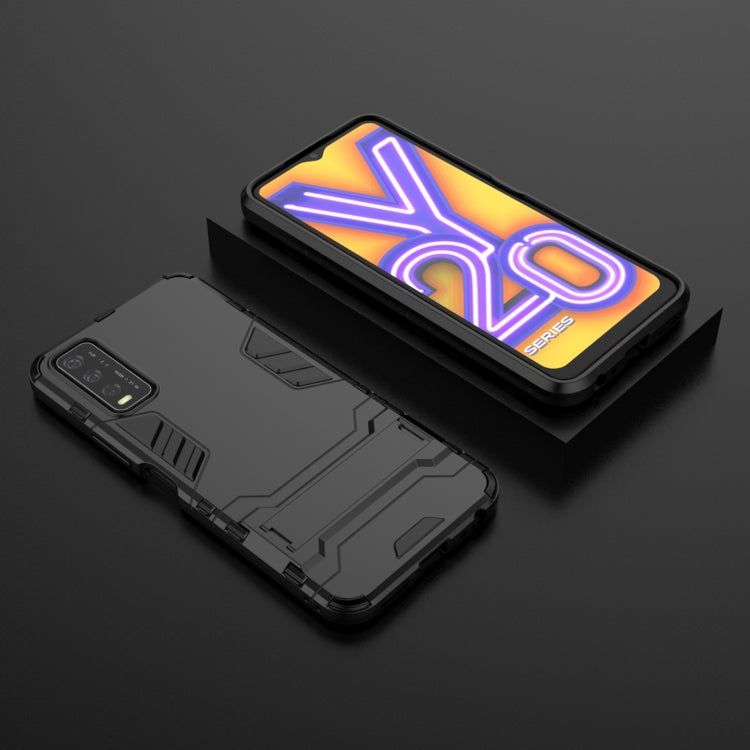 Vivo Y20 Black Shockproof Protective Case with Holder