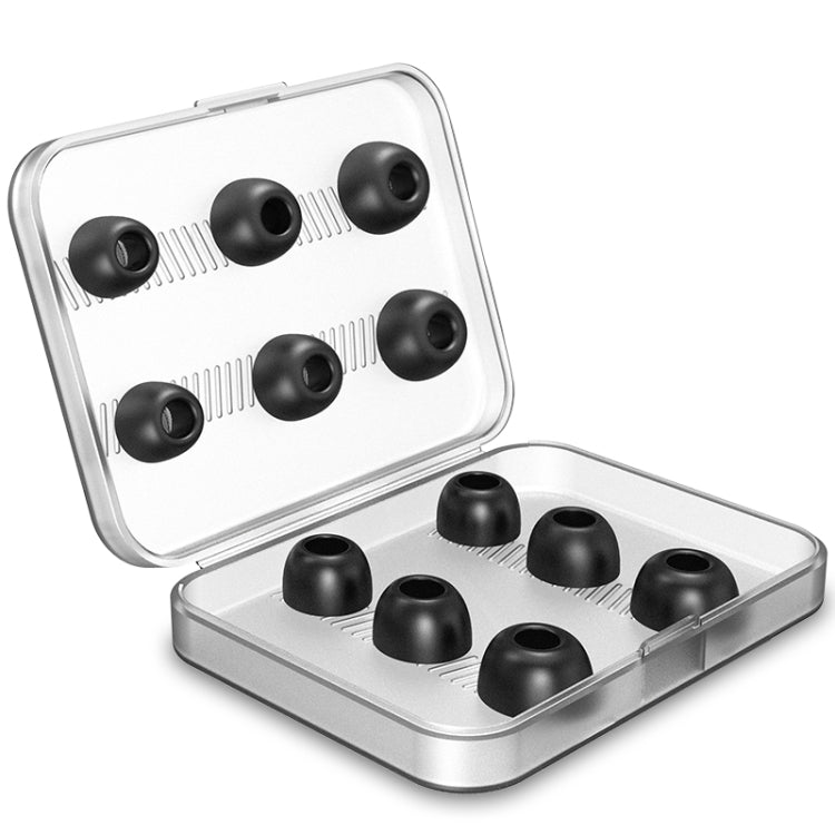 12 PCS Wireless Earphone Memory Foam Ear Cap Earplugs for AirPods Pro with Storage Box (Black)