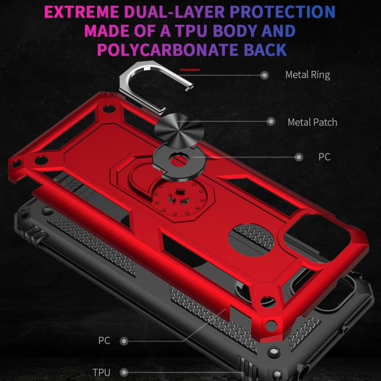 TPU + PC Protective Case with 360 Degree Rotating Holder for Xiaomi Redmi 9C (Gold)