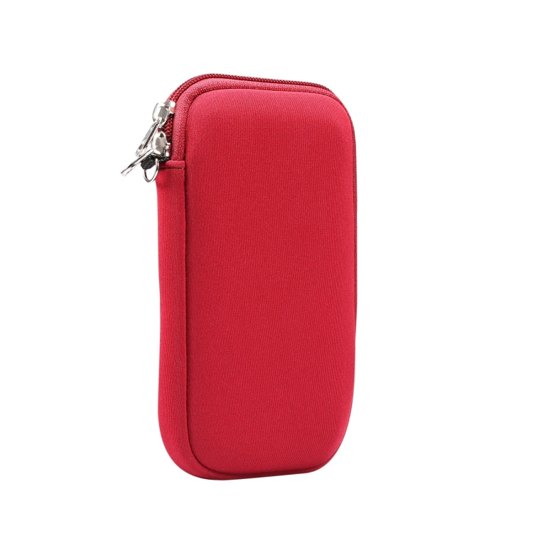Elastic Zipper Protective Case for 6.7-6.9 inch Smart Phones (Purplish Red)