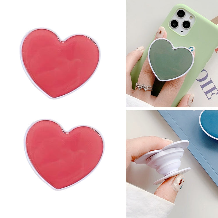 2 PCS Solid Color Love Airbag Phone Stand Ring Holder with Camellia Design