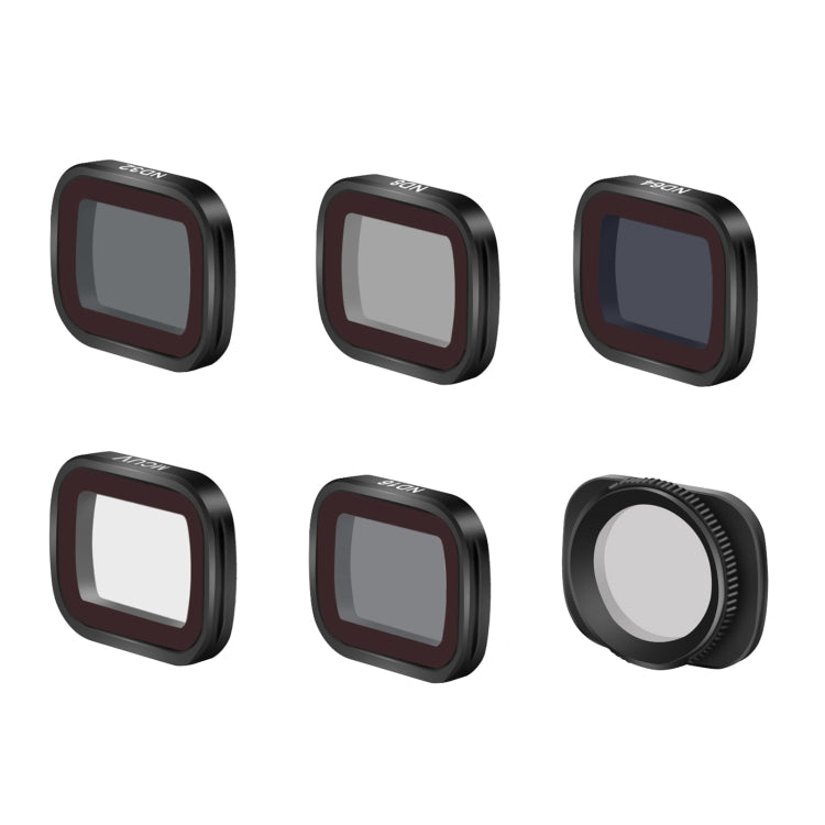 6-In-1 Adjustable Lens Filter Set for DJI OSMO Pocket 2 with ND8, ND16, ND32, ND64, MCUV, and CPL Filters