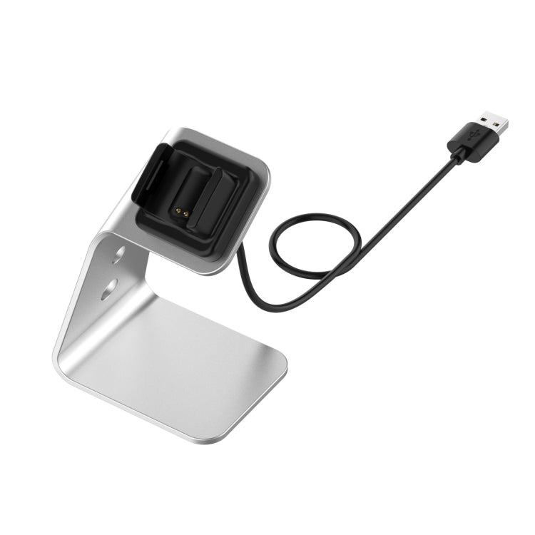 Universal Aluminum Alloy Charger Holder for Fitbit Charge 4/3/3 SE with Chip Protection and Fast Charging - Silver